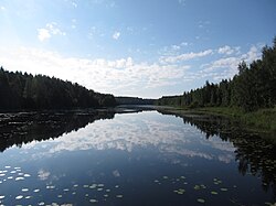 Näkymä Kiiskijärven sillalta Venäjän suuntaan.