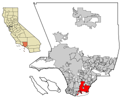 Location within Los Angeles County in the state of California