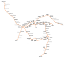 The orbital lines of the London Overground network (as of 9 December 2012)