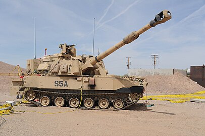 A M109A7 155mm SPH being tested at Yuma Proving Ground, Arizona