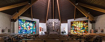 Interior da igreja paroquial (Igreja de Cristo Rei) em Mallnitz, Caríntia, Áustria (definição 13 296 × 5 326)