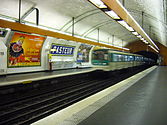 MF 67 rolling stock on Line 12 at Pasteur