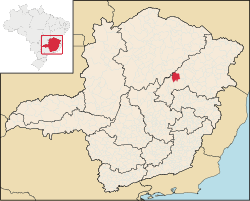 Location of Carbonita in the State of Minas Gerais