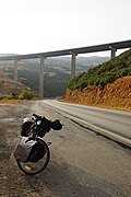 State road passing under the viaduct