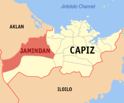 Map of Capiz with Jamindan highlighted