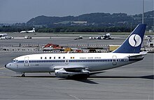 Boeing 737-200 de Sabena en el aeropuerto int. de Zúrich (1983)