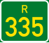 Regional route R335 shield