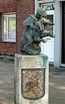 Statue of a buckrider on the marketplace in Schaesberg