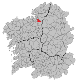 Location of Irixoa within Galicia
