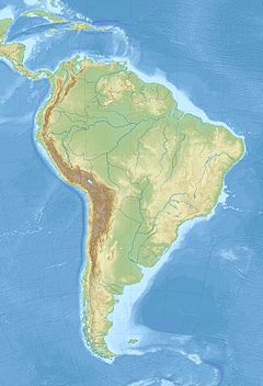 サンティアゴの位置（南アメリカ内）
