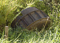 Old turbine wheel at the old grist mill in Thorp, Washington