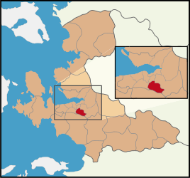 Map showing Gaziemir District in İzmir Province