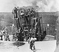 12-inch (305 mm) disappearing gun firing, similar to Battery Butterfield