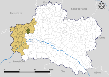 Gidy dans le Pôle d'équilibre territorial et rural (PETR) Loire Beauce en 2020.