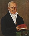Image 27Alessandro Volta with the first electrical battery. Volta is recognized as an influential inventor. (from Invention)