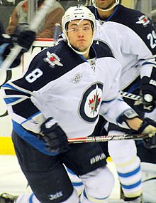 Photographie de Bourmistrov avec les Jets de Winnipeg en 2012