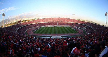 نمایی از ورزشگاه آزادی در دیدار برگشت تیم‌های فوتبال پرسپولیس و السد در لیگ قهرمانان آسیا ۲۰۱۸