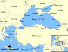 Map of the Black Sea and surrounding region