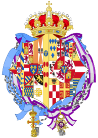 Coat of arms used as Dowager Duchess (1964–2017)