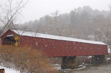 West Cornwall Covered Bridge in the snow
