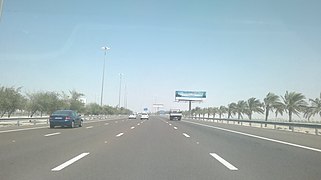 The E 11 highway leading to Dubai, passing through Ghantoot on the border of the Emirates of Abu Dhabi and Dubai