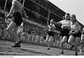 Image 34Girls handing over the baton in a relay race in Leipzig in 1950 (from Track and field)