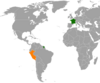 Location map for France and Peru.