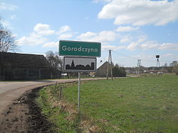 Road sign in Gorodczyno