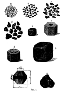 Different shapes of corned gunpowder, each with its own function