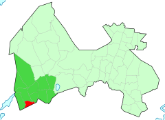 Vandakarta med Tavastberga markerat