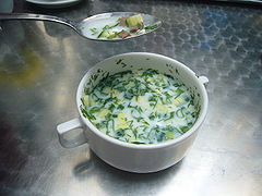 Okroshka made with kefir