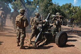 M327 120 mm rifled towed mortar