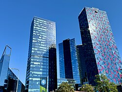 Maakri (2024) with its high-rises (from left to right): SEB Tallinn headquarters, Maakri Kvartal, Tornimäe 7, Skyon