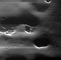 Detail of the hollows near the northern crater rim