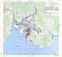 1945年に米軍が作成した広地区地図。"Hiro Station"が確認出来る。