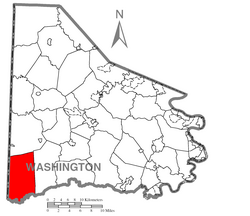 Location of West Finley Township in Washington County