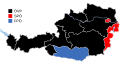 Map showing the results of the election on the state level