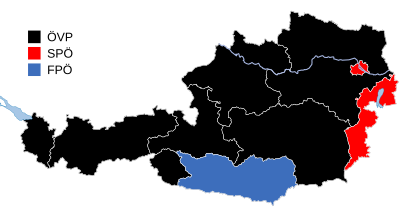 Stärkste Partei auf Ebene der Bundesländer (mit Wahlkarten)