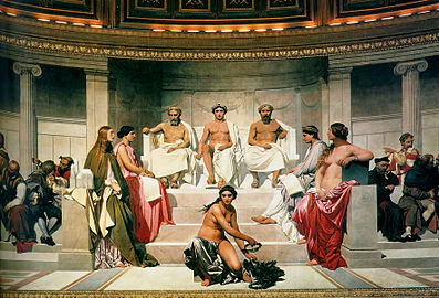 Paul Delaroche, partie centrale de la fresque de l'hémicycle de l'école des beaux-arts, (1841)