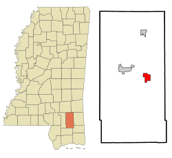 Location of Beaumont, Mississippi