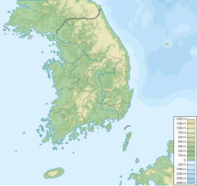 Map showing the location of Jinju Fortress