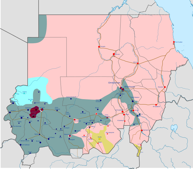 The SLM zone of control (purple) as of 30 September 2024, including Tawila