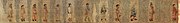 6世紀梁朝元帝（蕭繹）の職貢図の模写。左から且末、白題（匈奴部族）、胡蜜丹、呵跋檀、周古柯、鄧至、狼牙修、倭、亀茲、百済、波斯、滑/嚈噠からの使者。