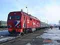 Russian diesel locomotive TEP70BS (ТЭП70БС) on Komsomolsk-on-Amur station