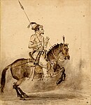 Mughal nobleman on horseback, c. 1656