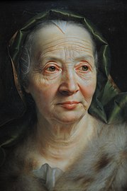 Retrato de una mujer de edad en la bufanda verde (antes de 1768), Gemäldegalerie Alte Meister, Dresde