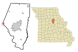 Location of Rocheport, Missouri