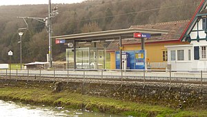 Small shelter on platform