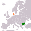 Location map for Bulgaria and Denmark.