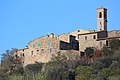 Castelnuovo dell’Abate mit dem Campanile der Pieve dei Santi Filippo e Giacomo von Südwesten gesehen